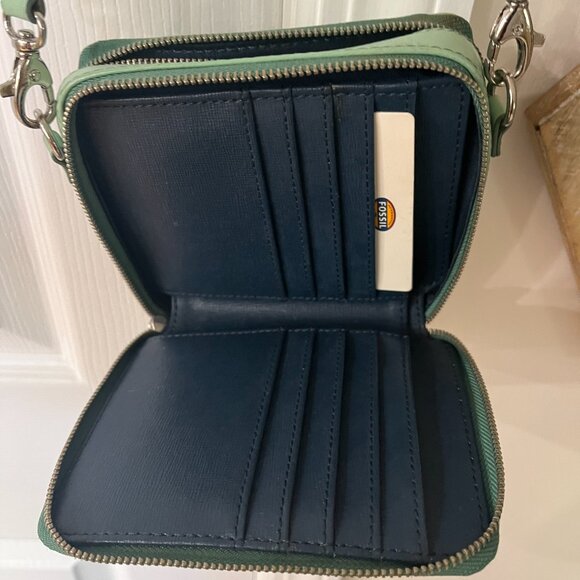 Vintage Fossil green small cross body bag - Picture 5 of 6